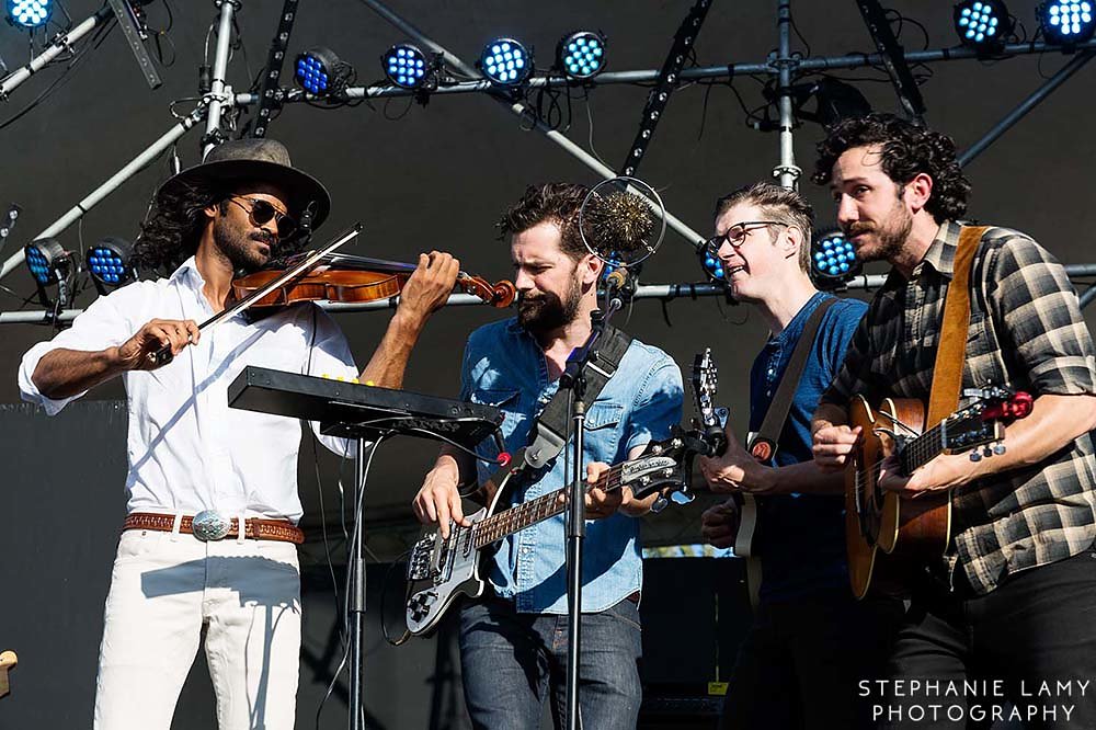 Darlingside, a quartet from Boston, is playing on the main stage in Jericho beach park during the Vancouver Folk Music Festival on Friday Jul 13, 2018, in Vancouver, , Canada - Photo © Stephanie Lamy