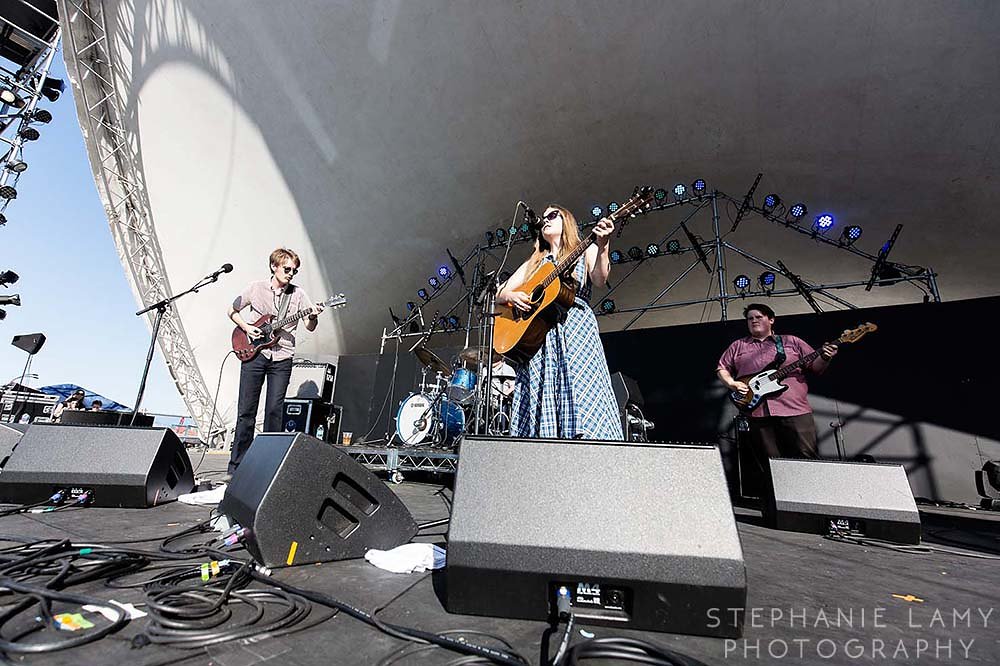 Kacy Anderson (guitar/vocals) and Clayton Linthicum (guitar/vocals) from Kacy & Clayton (SK) playing on Main stage during Day 2 of the Vancouver Folk Music Festival at Jericho beach park on Saturday Jul 14, 2018, in Vancouver, BC, Canada - Photo © Stephanie Lamy